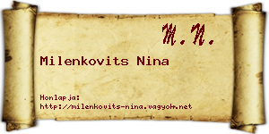 Milenkovits Nina névjegykártya